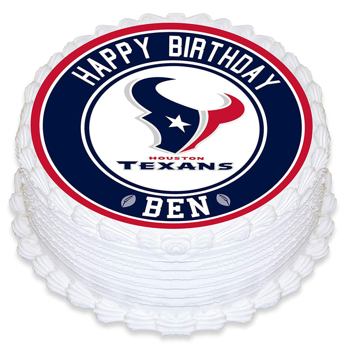 Houston Texans Edible Cake Toppers Round