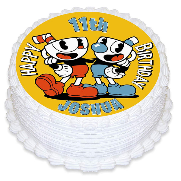 Cuphead Edible Cake Toppers Round