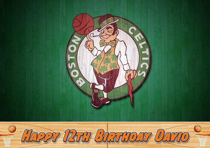 Boston Celtics Basketball Edible Cake Toppers