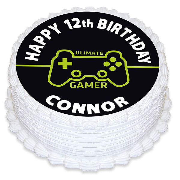 Gamer PlayStation Nintendo Xbox Edible Cake Toppers Round