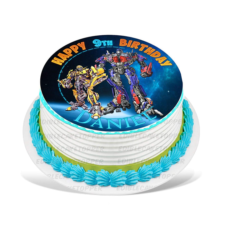Transformers Optimus Prime Bumblebee Edible Cake Toppers Round
