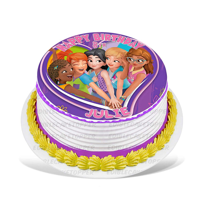 Lego Friends Edible Cake Toppers Round