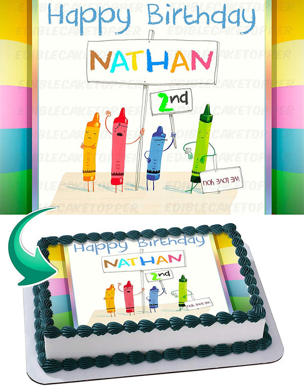 Crayons Edible Cake Toppers