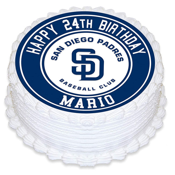 San Diego Padres Baseball Edible Cake Toppers Round