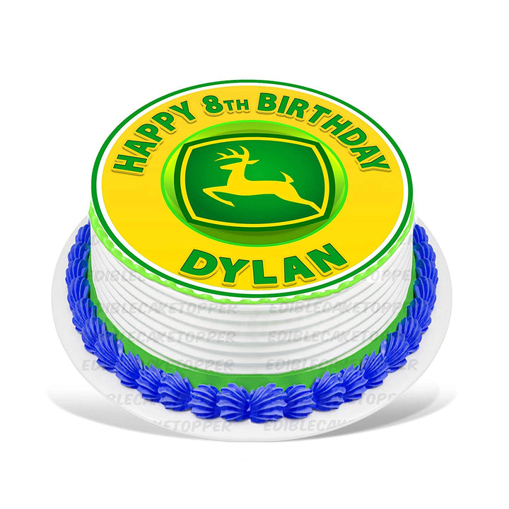 John Deere Edible Cake Toppers Round