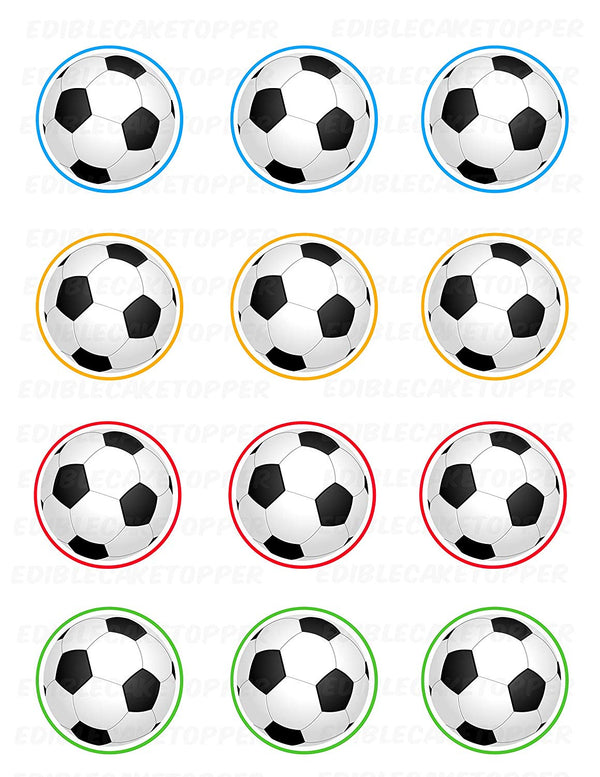 Futbol Soccer Edible Cupcake Toppers