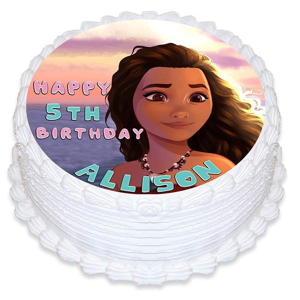 Moana Edible Cake Toppers Round