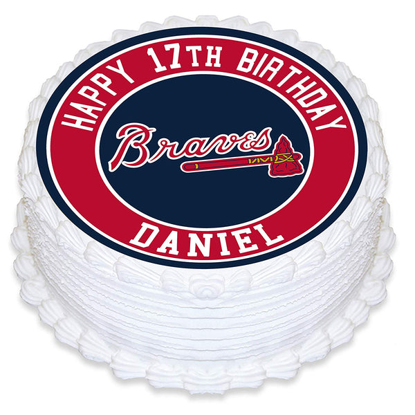 Atlanta Braves Baseball Edible Cake Toppers Round