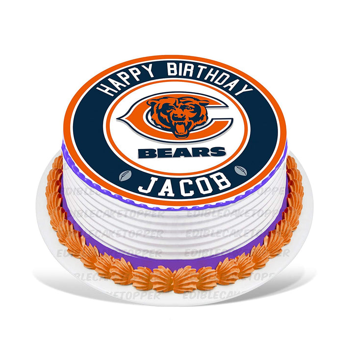 Chicago Bears Edible Cake Toppers Round