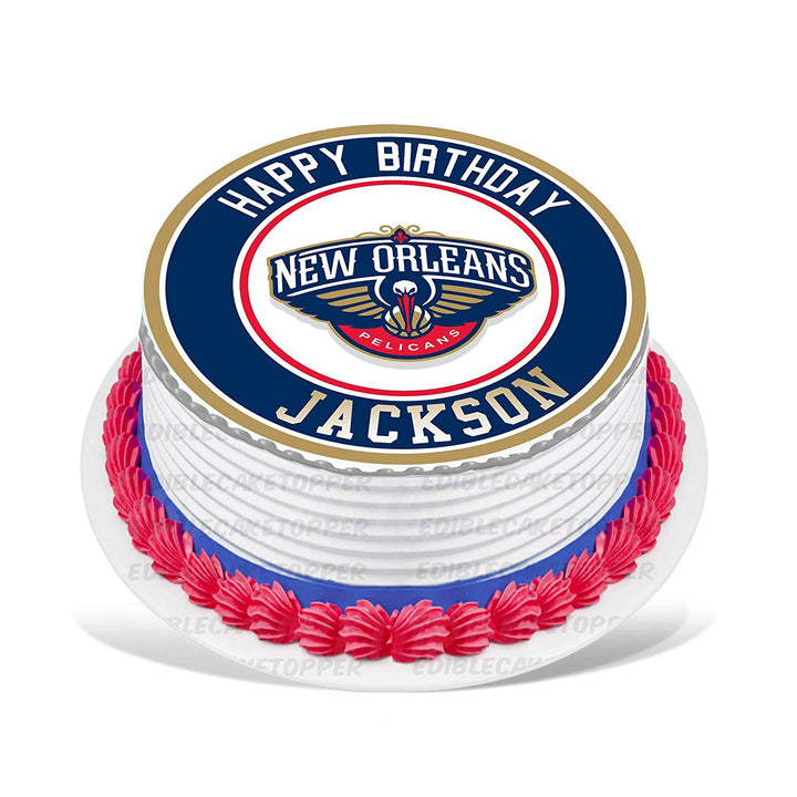 New Orleans Pelicans Edible Cake Toppers Round