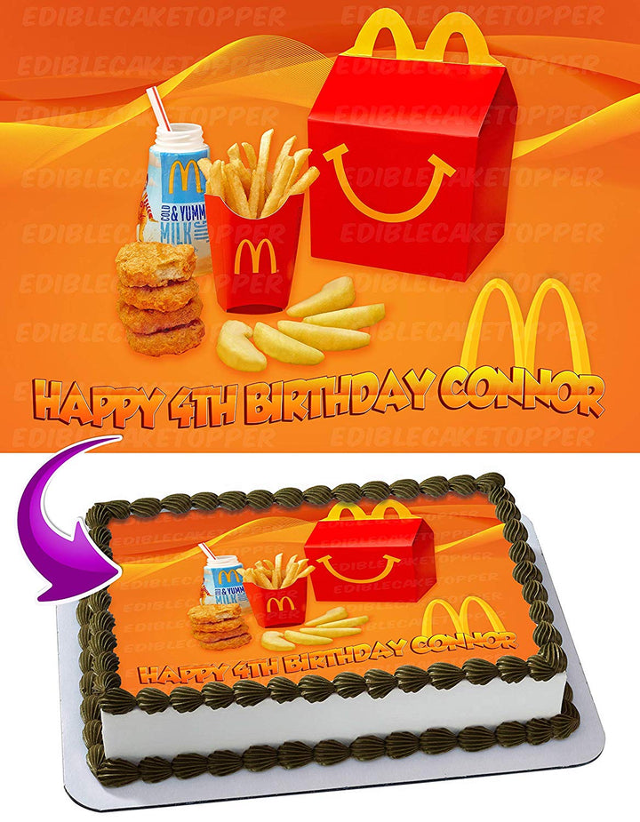 Mcdonalds Happy Meal Edible Cake Toppers