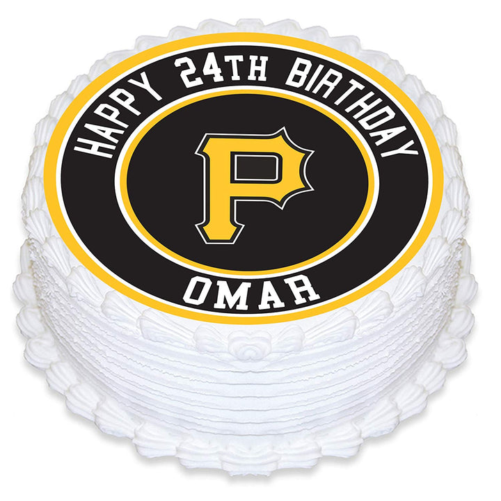 Pittsburgh Pirates Baseball Edible Cake Toppers Round