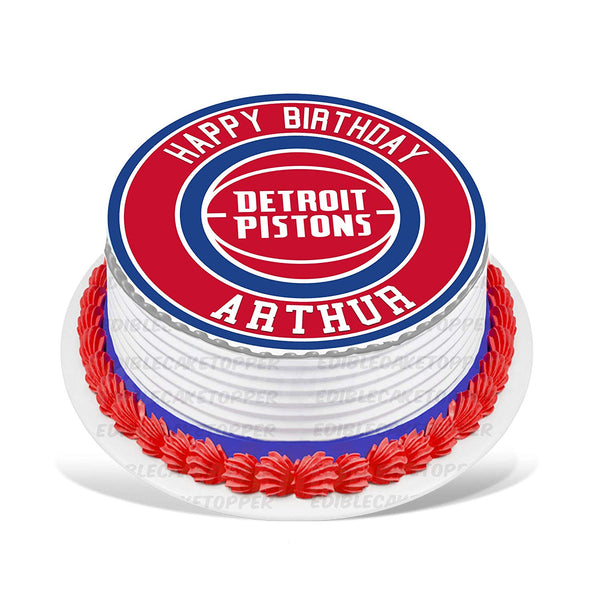 Detroit Pistons Edible Cake Toppers Round