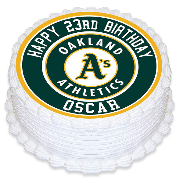 Oakland Athletics Baseball Edible Cake Toppers Round