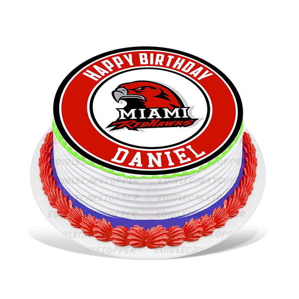 Miami OH RedHawks Edible Cake Toppers Round