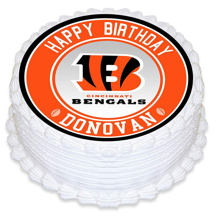 Cincinnati Bengal Edible Cake Toppers Round