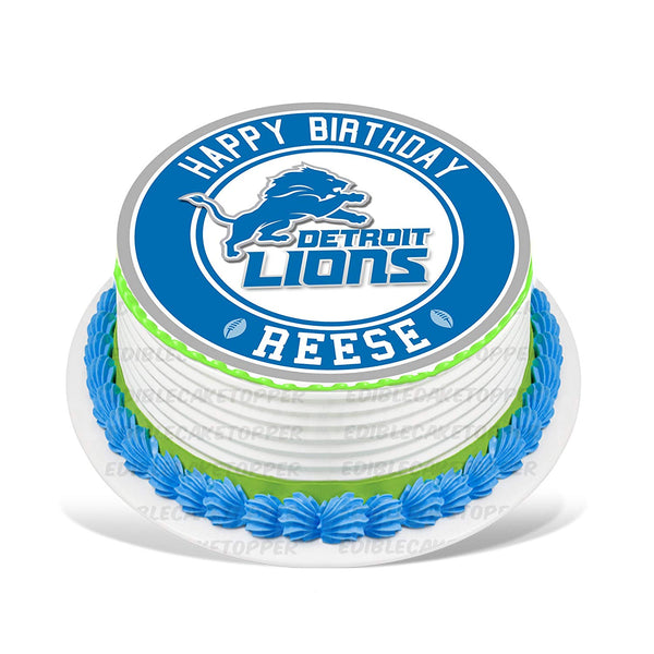 Detroit Lions Edible Cake Toppers Round