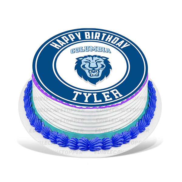 Columbia Lions Edible Cake Toppers Round