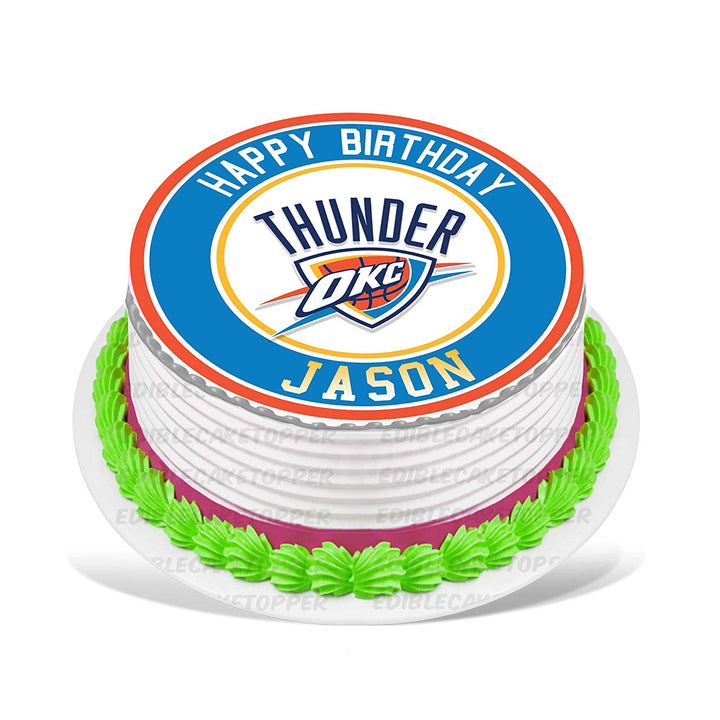 Oklahoma City Thunder Edible Cake Toppers Round