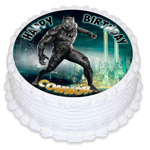 Black Panther Edible Cake Toppers Round
