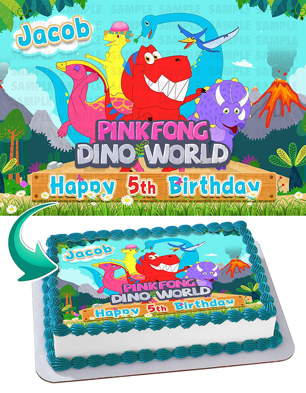 PinkFong Dino World TRex Boy Edible Cake Toppers