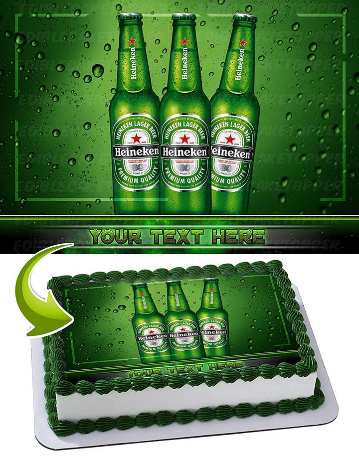 Heineken Beer Edible Cake Toppers