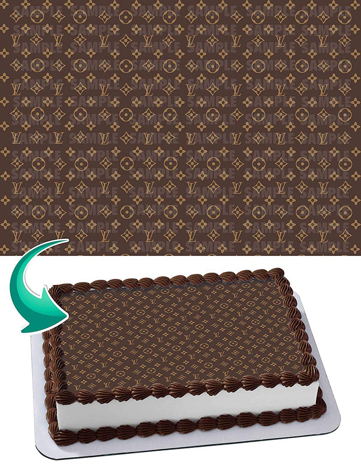Louis Vuitton Gray Brown OG Fashion Edible Image Cake Topper Personalized  Birthday Sheet Decoration Custom Party Frosting Transfer Fondant