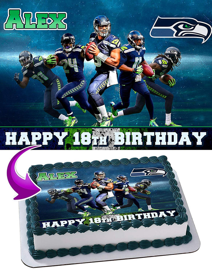 Seattle Seahawks Edible Cake Toppers