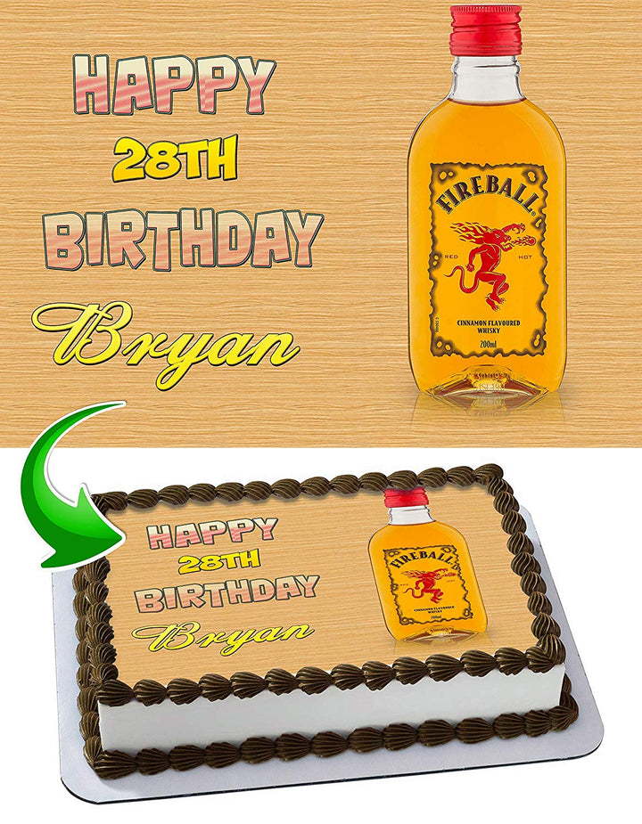 Fireball Cinnamon Whisky Edible Cake Toppers