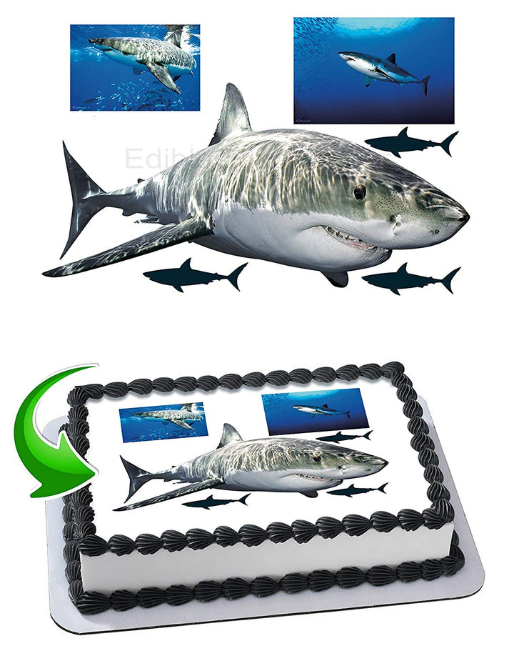Great White Shark Edible Cake Toppers