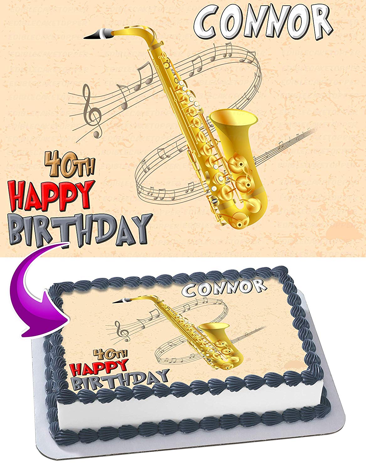 Music Equipment Saxophone Cake Topper | Zazzle