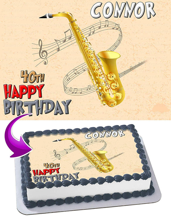 Saxophones Edible Cake Toppers