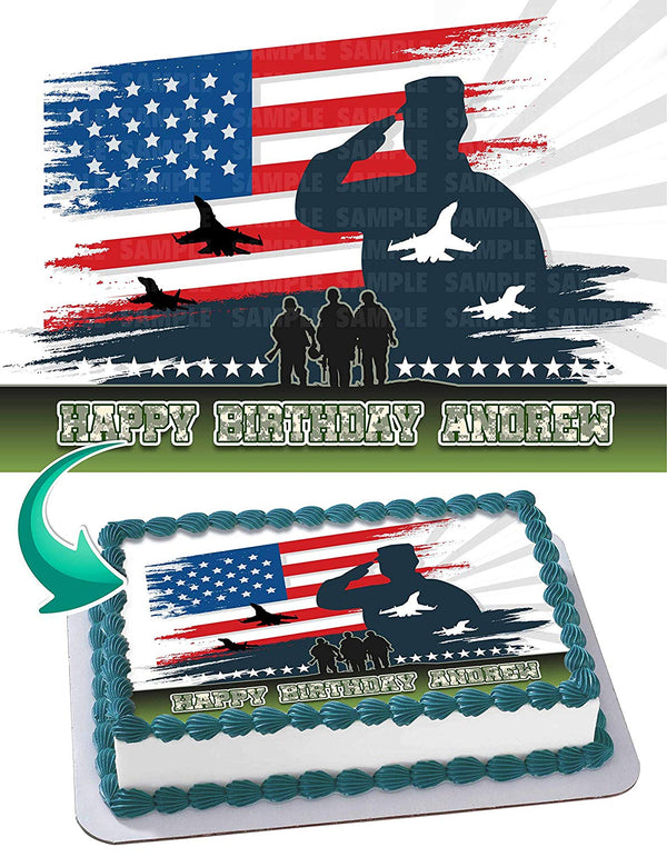 USA Army Navy Marines Edible Cake Toppers