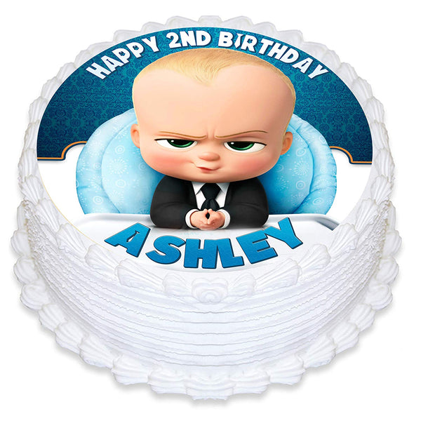 Baby Boss Edible Cake Toppers Round
