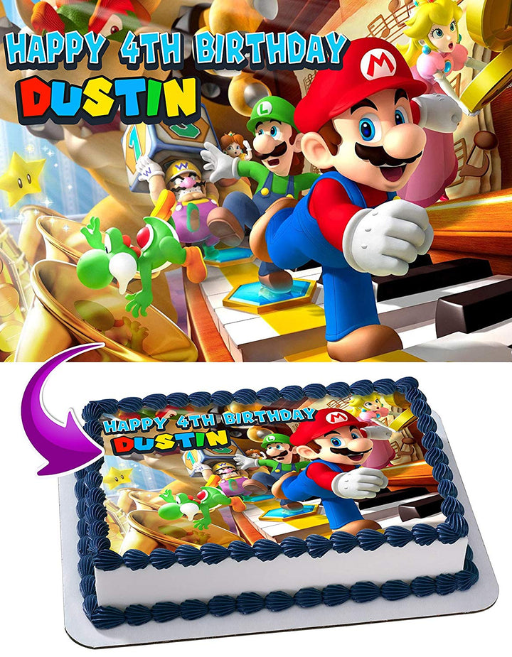 Mario Bros Nintendo Edible Cake Toppers