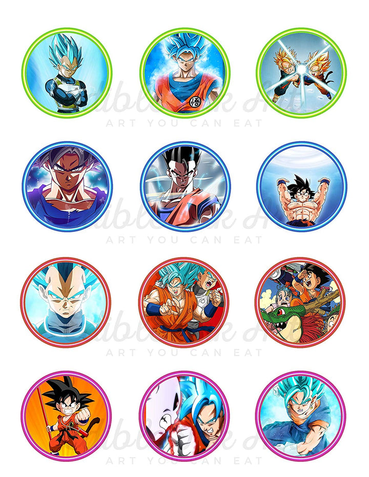 Dragon Ball Super GokuVegetaGohan Edible Cupcake Toppers