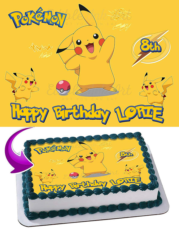 Pikachu Pokemon Edible Cake Toppers