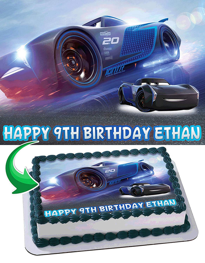 Jackson Storm Cars 3 Edible Cake Toppers