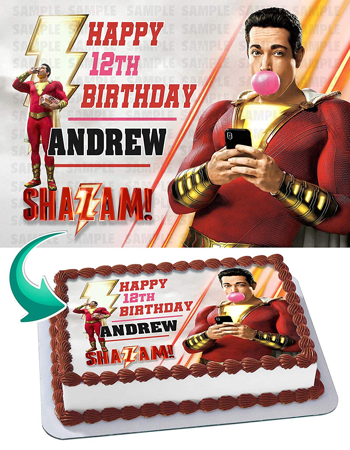 SHAZAM Edible Cake Toppers – Ediblecakeimage