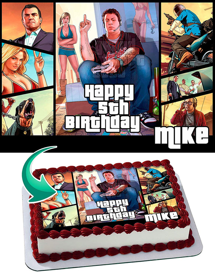 Grand Theft Auto Edible Cake Toppers