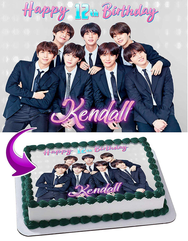 BTS Boy Band Bangtan Boys Edible Cake Toppers