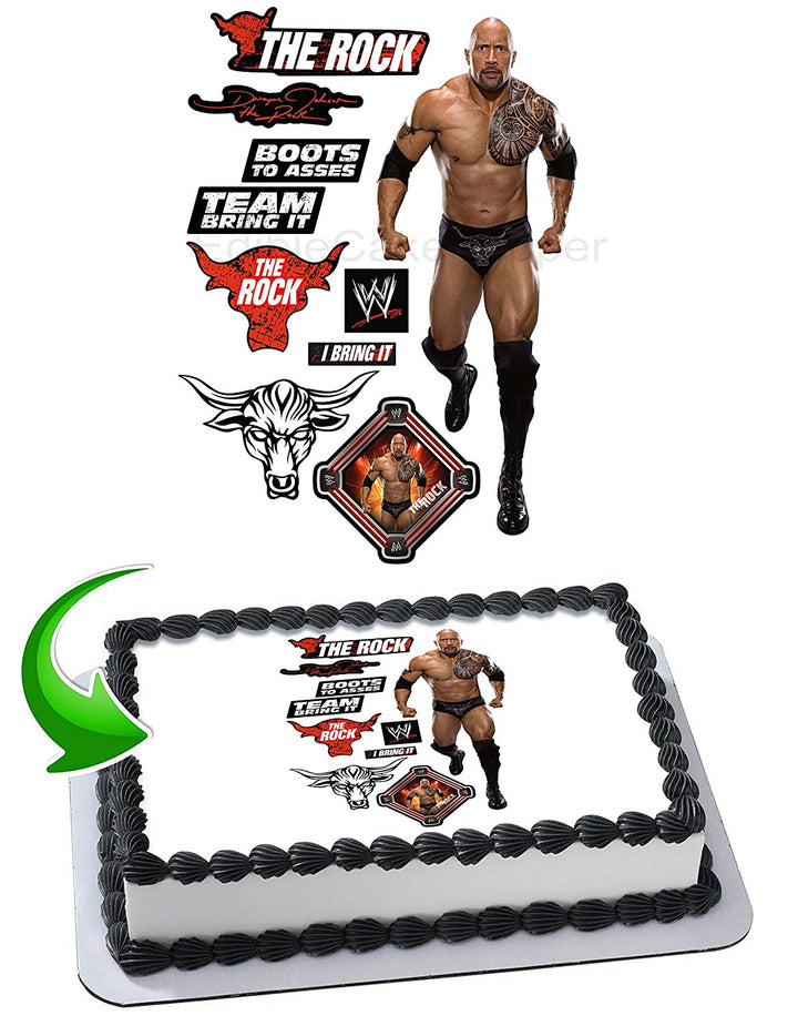 Dwayne Johnson The rock WWE Edible Cake Toppers