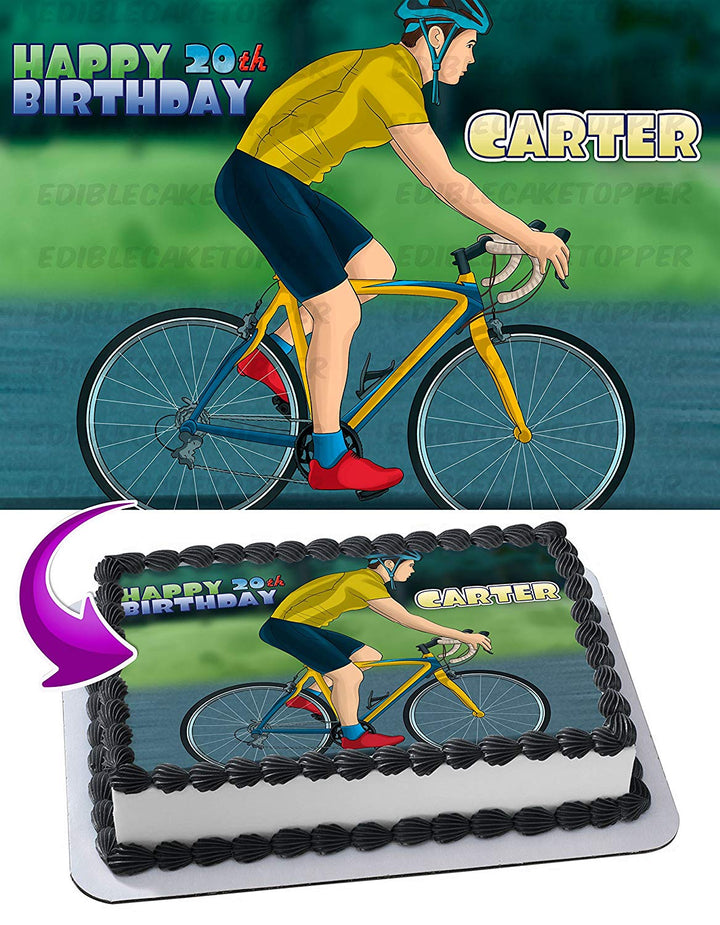 Road Bicycle Bike Edible Cake Toppers