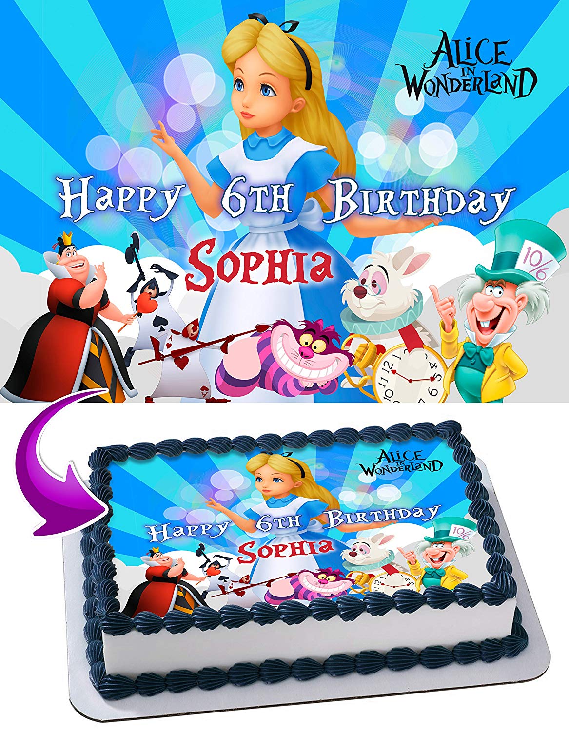 Alice in Wonderland Edible Cake Toppers – Ediblecakeimage