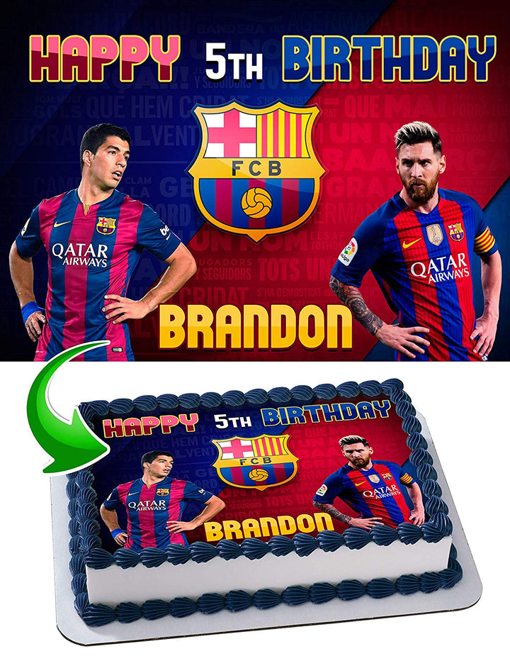 FC Barcelona Lionel Messi Leo Messi Luis Suarez Edible Cake Toppers