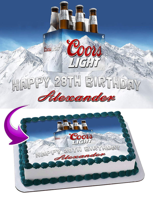 Coors Light Beer Edible Cake Toppers