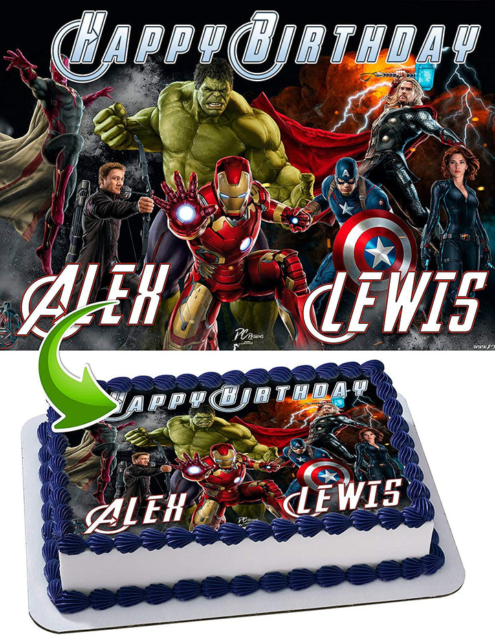 Anvengers Hulk Iron Man Thor Captain America Edible Cake Toppers