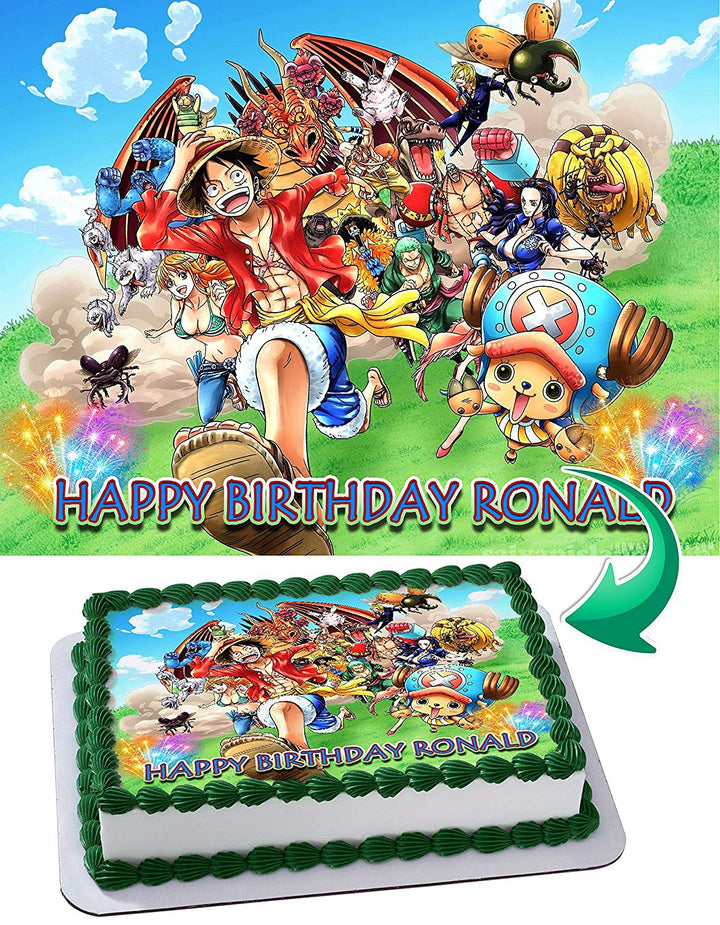 One Piece Monkey D Luffy King of Pirates Manga Anime Edible Cake Toppers