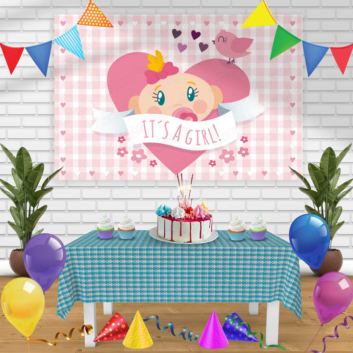 I m girl Birthday Banner Personalized Party Backdrop Decoration