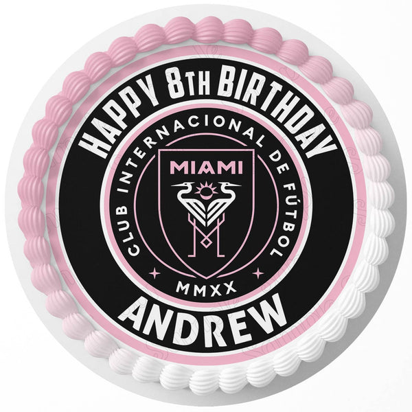 Inter Miami FC Rd Edible Cake Toppers Round
